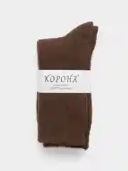 Коричневый теплые носки шерстяные