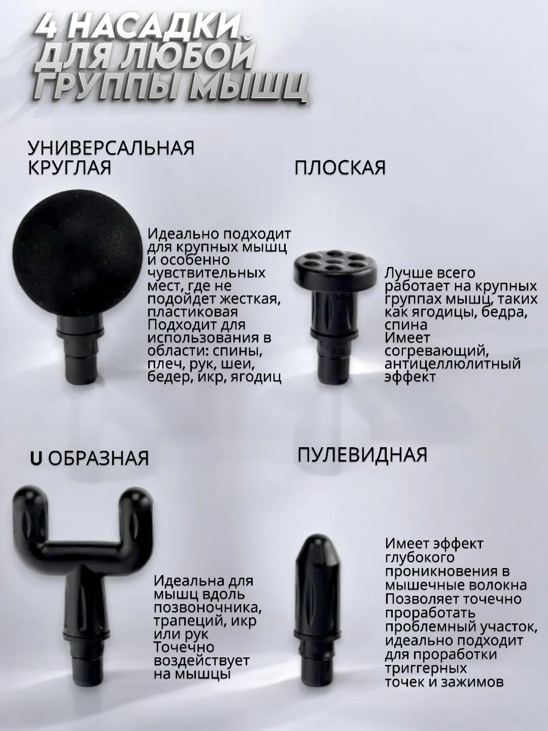 Черный мышечный массажер для тела, ударный, перкуссионный, антицеллюлитный, Massage Gun