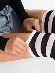 Индиго гольфы выше колен женские
