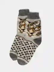 Серый носки шерстяные теплые, зимние,новогодние вязаные  мужские/женские,носки из шерсти высокие