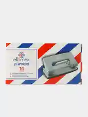 Серый дырокол металлический, 10 листов