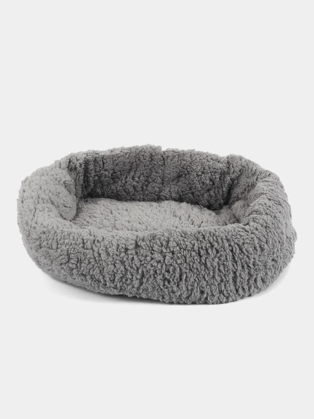 Серый лежанка для собак и кошек, мягкий мех, 45х35х11 см