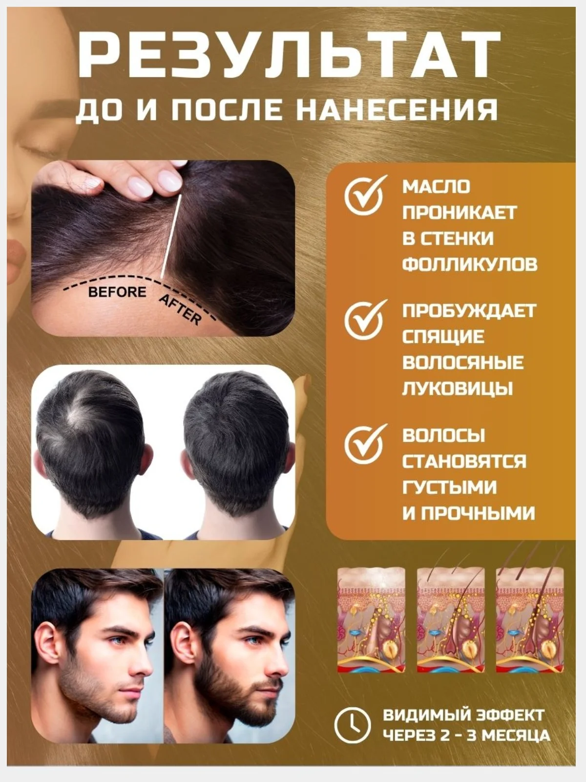 Лосьон для роста волос, сыворотка активатор для бровей и ресниц, средство против выпадения