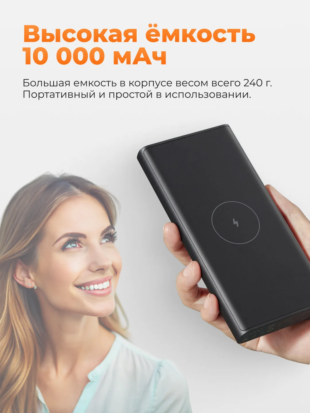 Черный внешний аккумулятор Xiaomi Mi Wireless 10000 mAh 10W WPB15PDZM