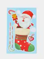 Новогодние наклейки, многоразовые, большие, двухсторонние, 9листов А4