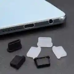 Черный заглушки для телефона силиконовые пылезащитные для Type-C, 5 штук
