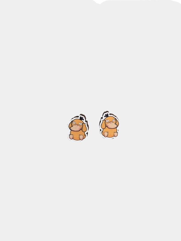 Серьги-пусеты деревянные по аниме "Pokemon" (Псайдак)