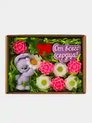 Лавандовый букет из мыльных роз, подарочный набор, сувенир ручной работы,подарок