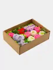 Лавандовый букет из мыльных роз, подарочный набор, сувенир ручной работы,подарок