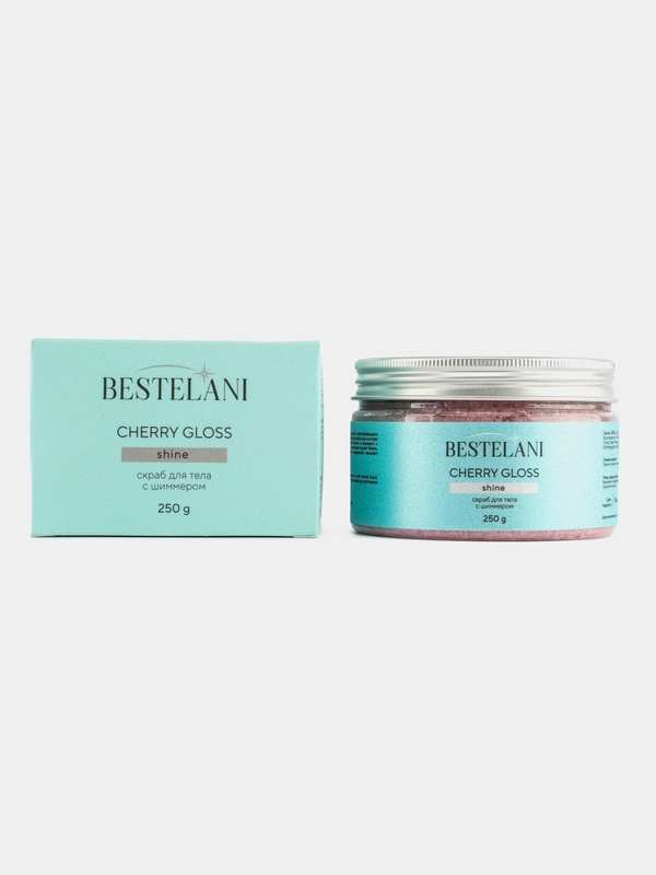 Скраб для тела с шиммером Cherry gloss, антицеллюлитный, BESTELANI, 250 мл