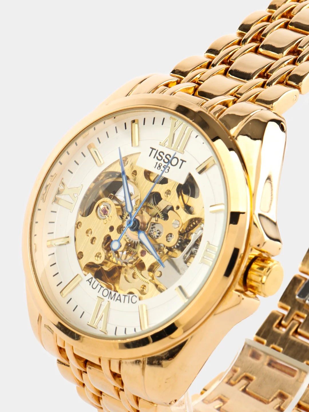 Золотой часы наручные механические Tissot скелетон