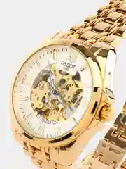 Золотой часы наручные механические Tissot скелетон