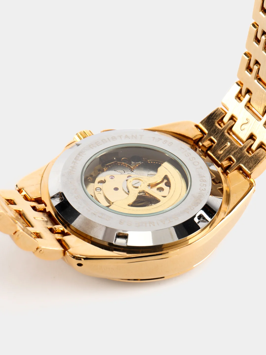 Золотой часы наручные механические Tissot скелетон