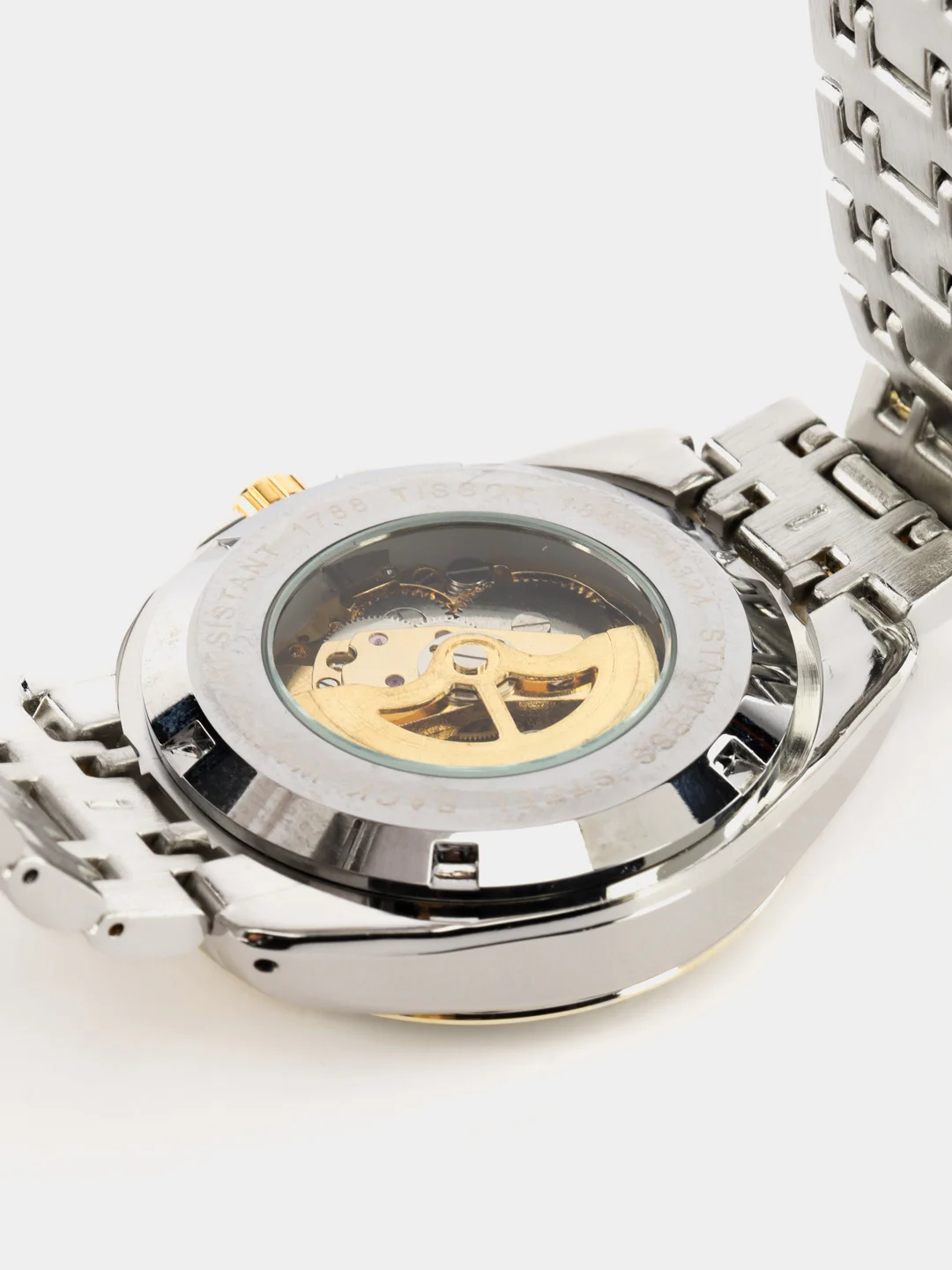 Лимонный часы наручные механические Tissot скелетон