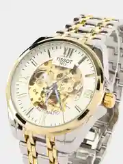 Лимонный часы наручные механические Tissot скелетон