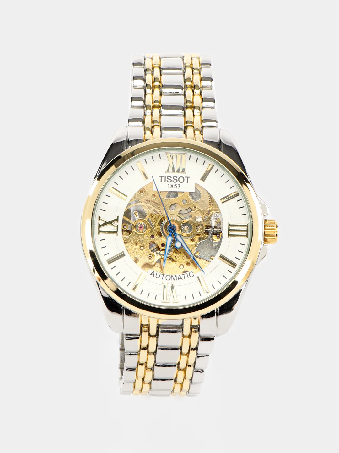 Лимонный часы наручные механические Tissot скелетон