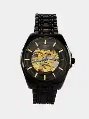 Черный часы наручные механические Tissot скелетон