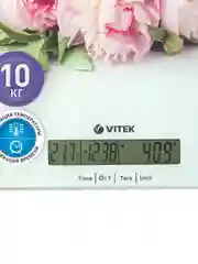 Весы кухонные электронные Vitek VT-2414 макс.вес:10кг белый/цветы
