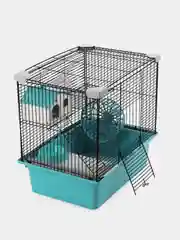 Бирюзовый клетка для грызунов Рикки, 2 этажа, разборная, 42*30*40см