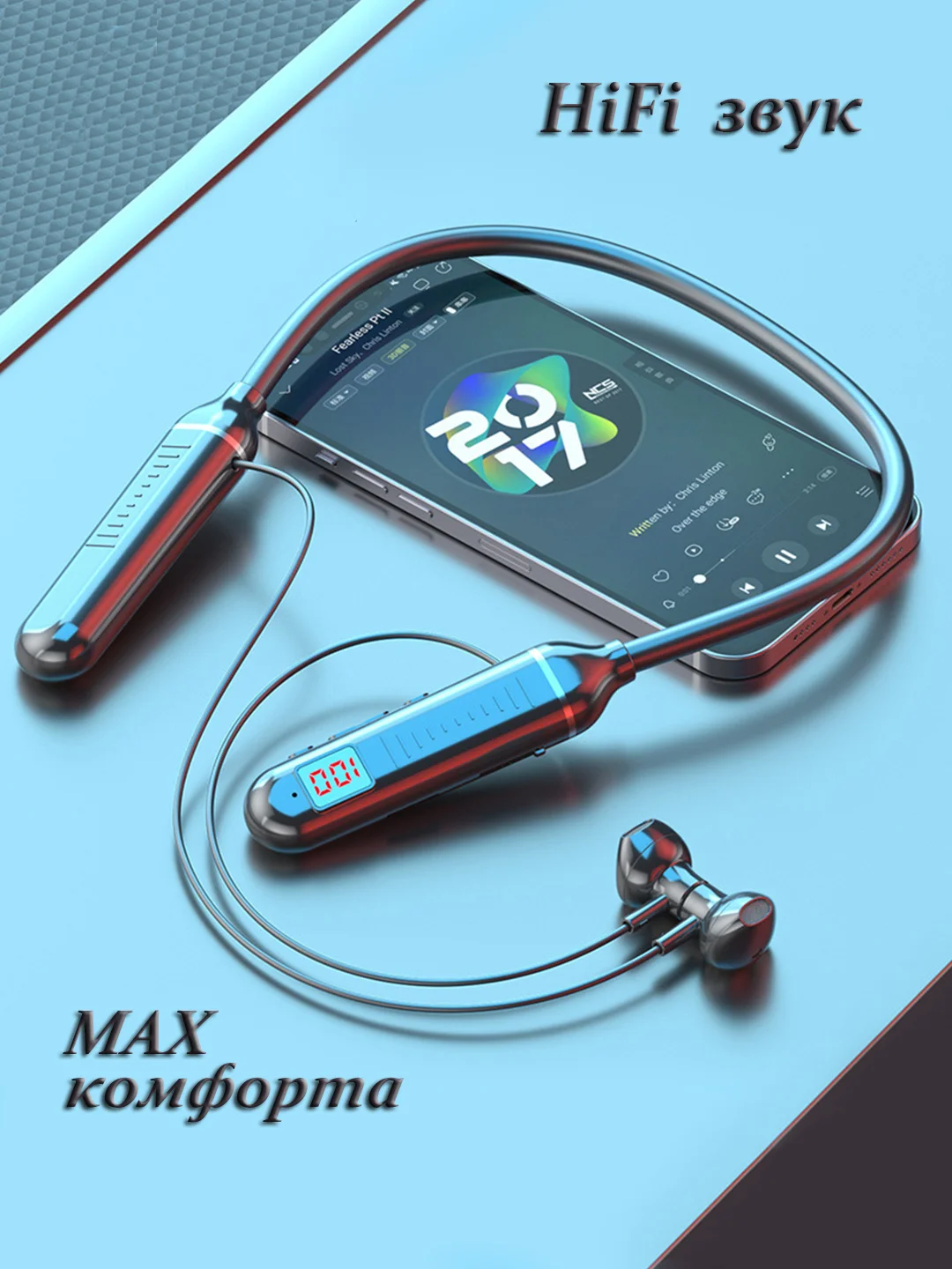 Беспроводные наушники Listen с микрофоном для спорта с шейным ободком, блютуз гарнитура