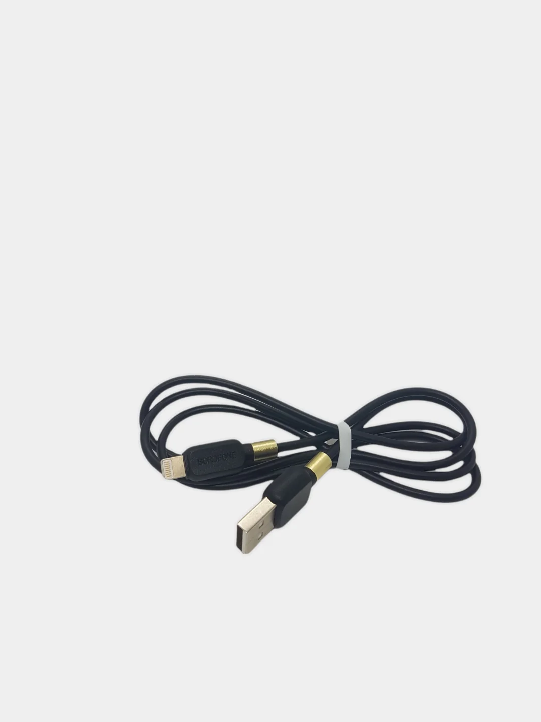Черный кабель для зарядки iPhone, iPad Borofon BX59 Lighting 2.4A 1 метр
