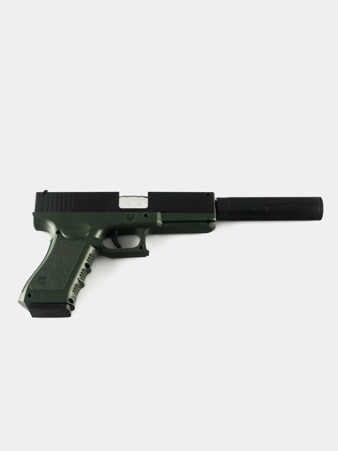 Зеленый пистолет игрушечный Glock с мягкими пулями EVA и гильзами, перезаряжаемый Глок