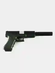 Зеленый пистолет игрушечный Glock с мягкими пулями EVA и гильзами, перезаряжаемый Глок
