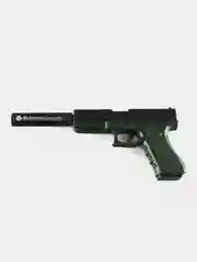 Зеленый пистолет игрушечный Glock с мягкими пулями EVA и гильзами, перезаряжаемый Глок