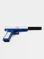 Синий пистолет игрушечный Glock с мягкими пулями EVA и гильзами, перезаряжаемый Глок