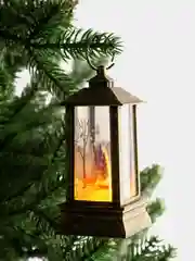 Бронзовый новогодний Led светильник фонарик на елку, игрушка на елку со свечой внутри
