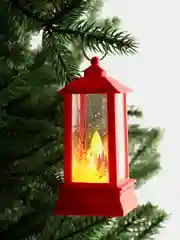 Красный новогодний Led светильник фонарик на елку, игрушка на елку со свечой внутри