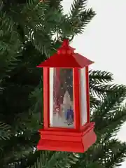 Красный новогодний Led светильник фонарик на елку, игрушка на елку со свечой внутри
