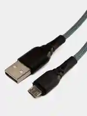 Небесно-голубой кабель зарядный плетеный 1м на Type-C, Micro-USB, Lightning провод