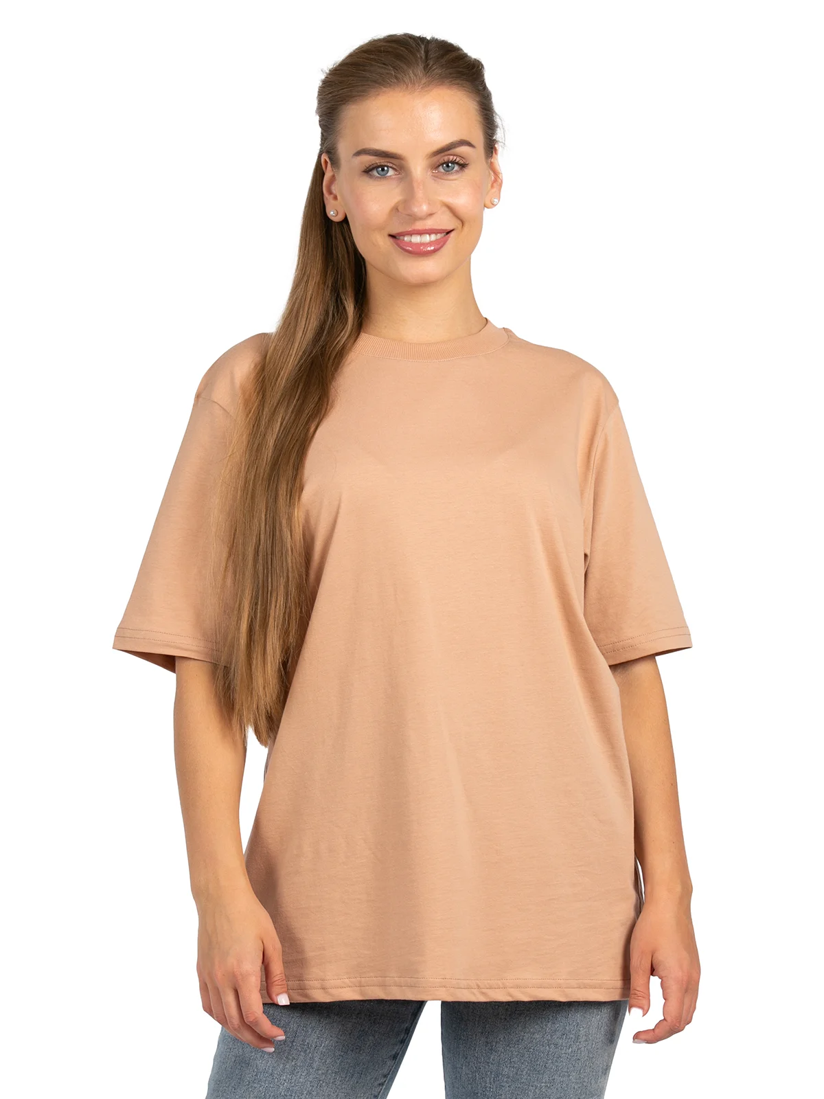 Карамельный футболка женская oversize Elementarno