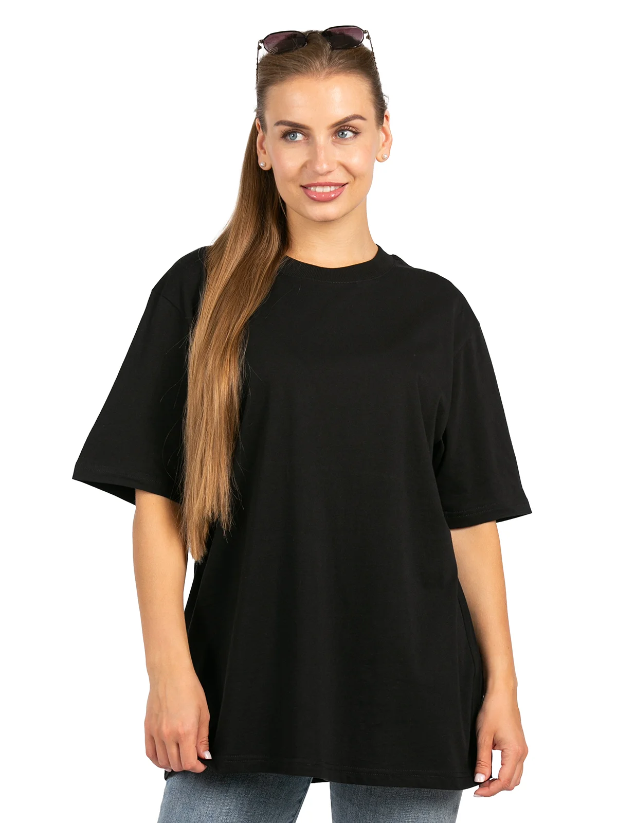 Черный футболка женская oversize Elementarno