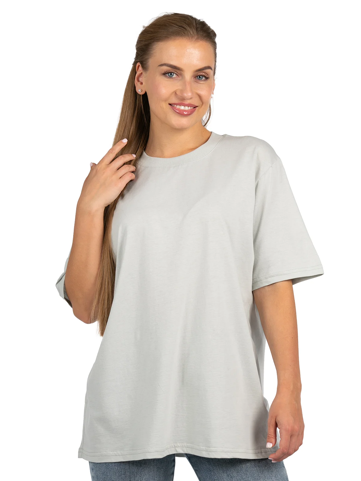 Серый футболка женская oversize Elementarno