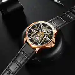 Черный часы мужские, наручные, механические TEVISE