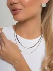 Цепочка на шею двойная под серебро