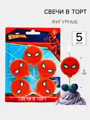Коралловый свечи в торт "С Днем Рождения". Мстители, Человек-паук, Бэтмен, DC, Marvel