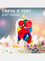 Тёмно-зелёный свечи в торт "С Днем Рождения". Мстители, Человек-паук, Бэтмен, DC, Marvel