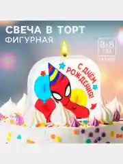 Желтый свечи в торт "С Днем Рождения". Мстители, Человек-паук, Бэтмен, DC, Marvel