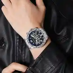 Синий часы наручные мужские, кварцевые, часы для мужчин