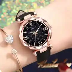Черный часы наручные женские, классические, кварцевые часы
