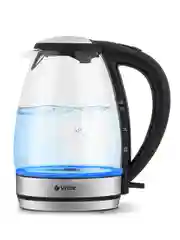 Чайник Vitek VT-7046 1.7л. 2200Вт прозрачный/черный (пластик/стекло)
