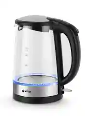 Чайник Vitek VT-8810 1.7л. 2200Вт серебристый/черный (стекло/пластик)