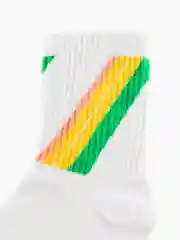 Белый носки высокие "Line" мужские женские унисекс