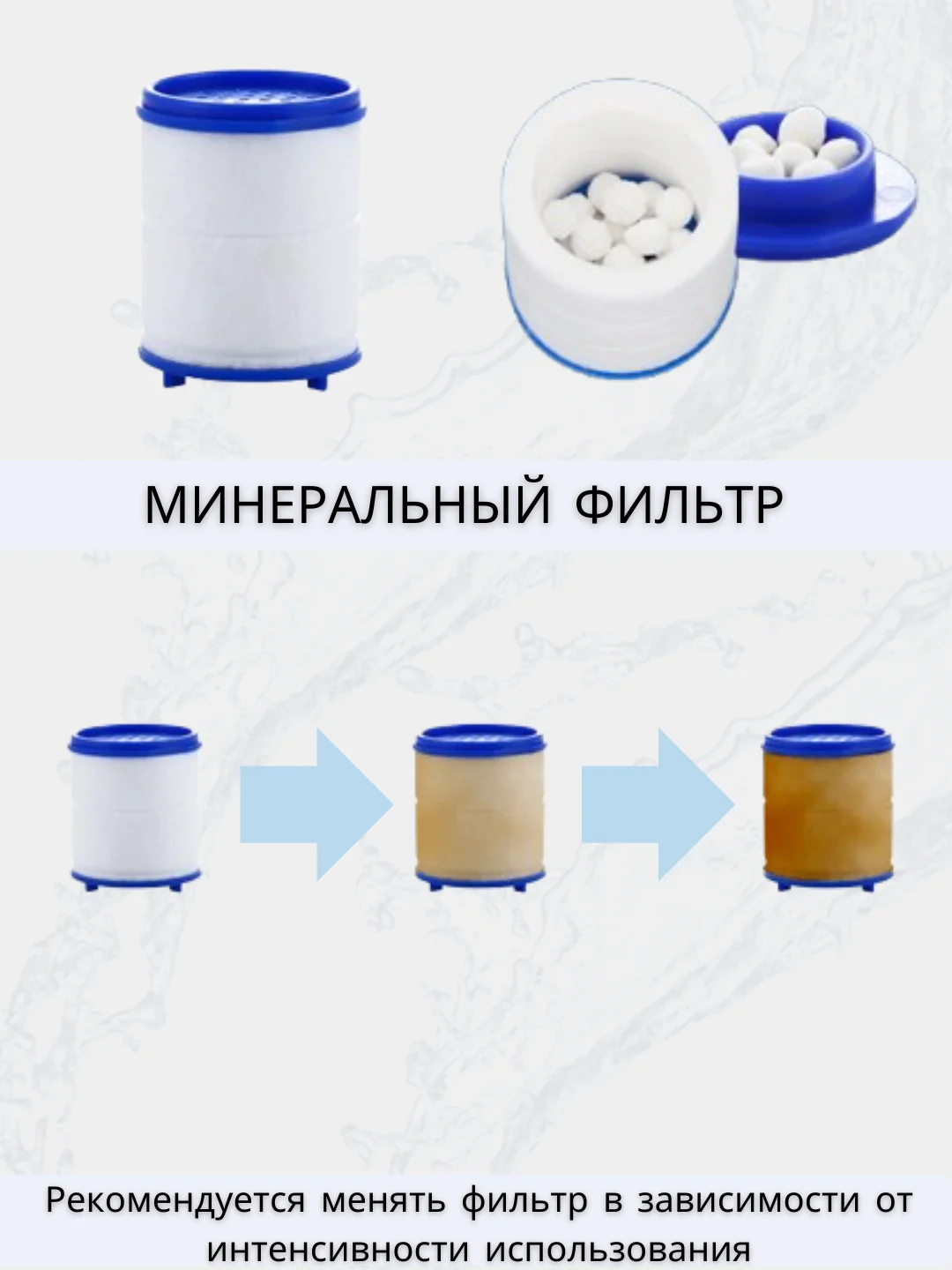 Синий универсальный аэратор с фильтром, насадка на кран. Поворотная насадка с фильтром на кран