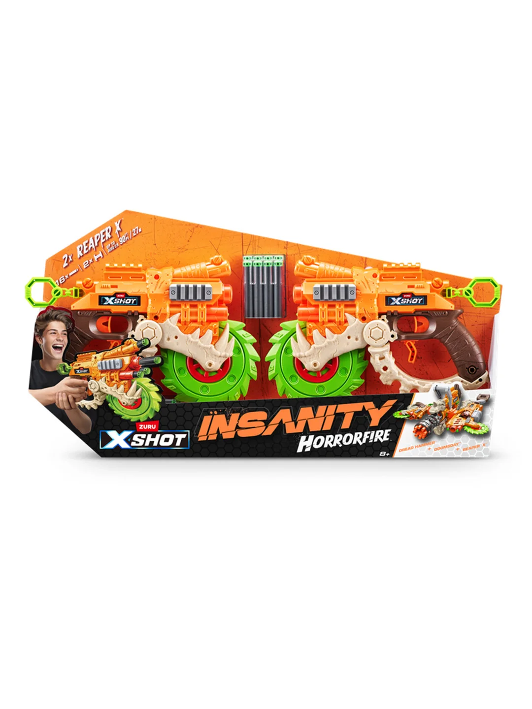 Игровой набор ZURU X-Shot INSANITY Хоррорфайр Рипер Х ДУО (2 бластера, 16 снарядо