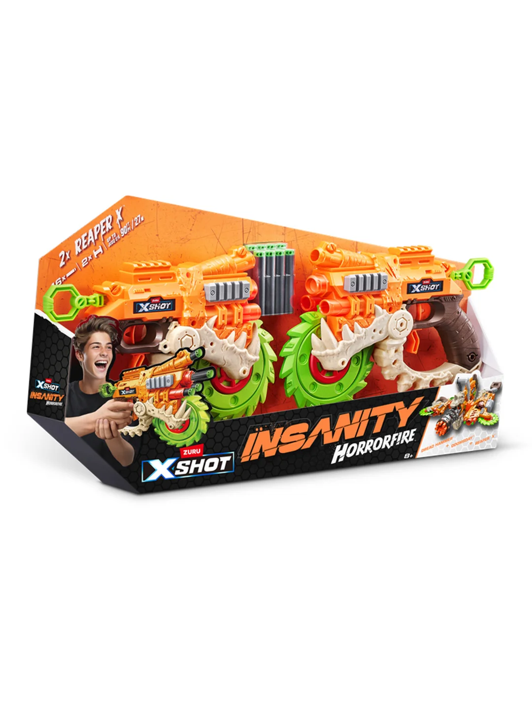 Игровой набор ZURU X-Shot INSANITY Хоррорфайр Рипер Х ДУО (2 бластера, 16 снарядо
