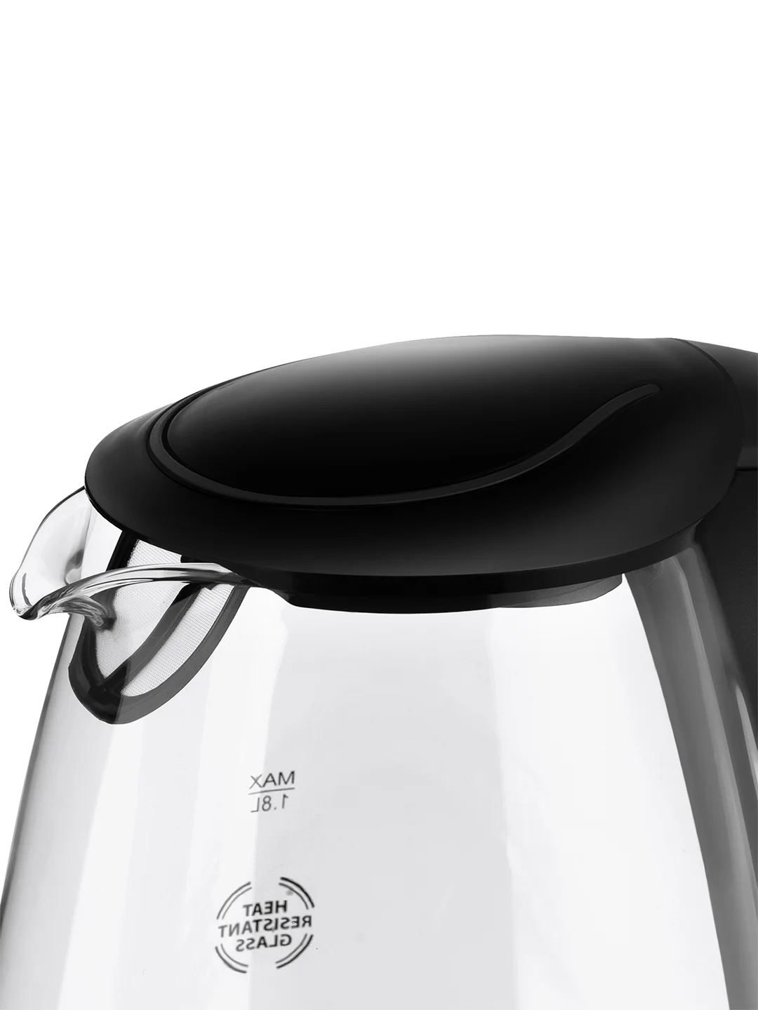 Чайник Vitek VT-7034 1.8л. 2200Вт прозрачный/черный (стекло/пластик)